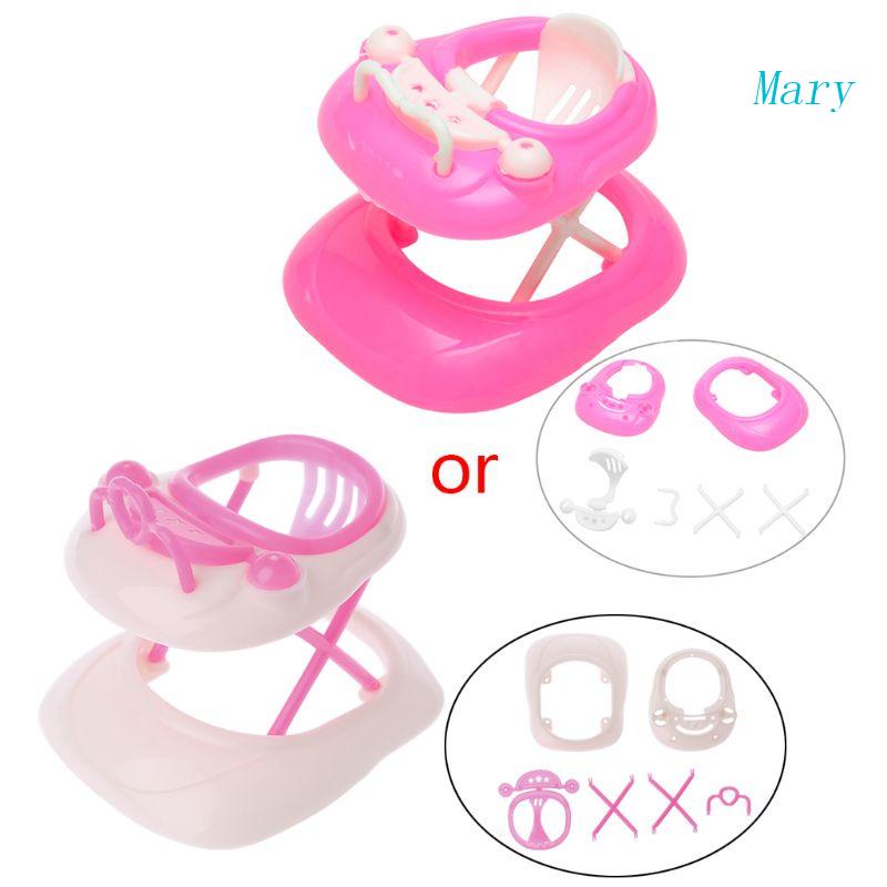 Mary BJDs Boneka Kursi Mini Walker Princes Pink Baby Walker Rumah Boneka Accs Nikmat Gadis