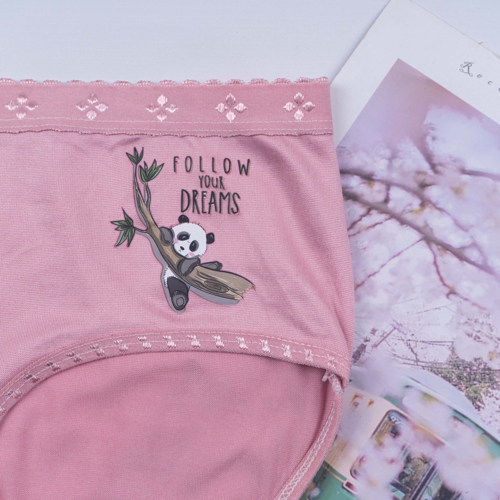 VS - Cd Imut Fashion Jepang Celana Dalam Wanita Katun Import Mid Waist Motif Panda 3123 HAODE