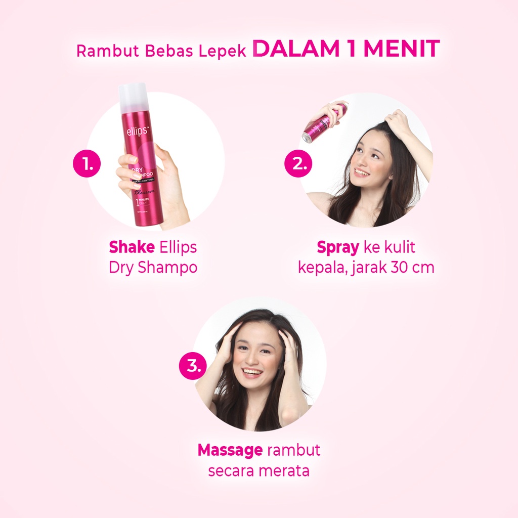 Ningrum - ELLIPS Dry Shampoo 50ml Spray | Perawatan Rambut Anti Lepek Shampoo Kering Wangi Tahan Lama Original BPOM - 5509