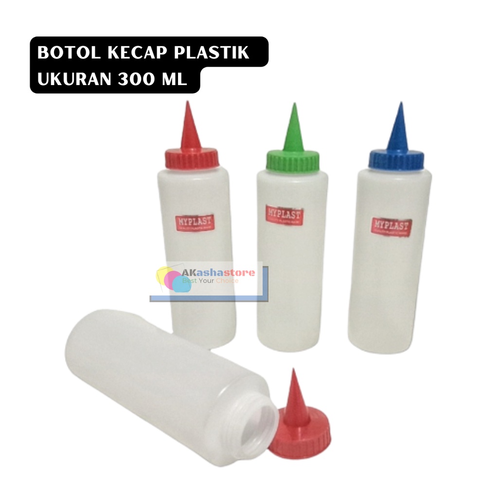 Botol Kecap Plastik Estetik Ukuran 300 ml / Botol Saos Plastik Murah
