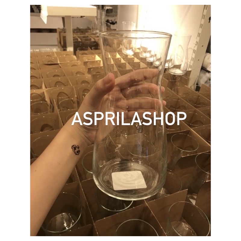 [ OJOL ] Gelas Minum Kaca Bening Gelas Pitcher Besar Jumbo Vas Bunga Tinggi 20 Volume 1 Liter Murah 