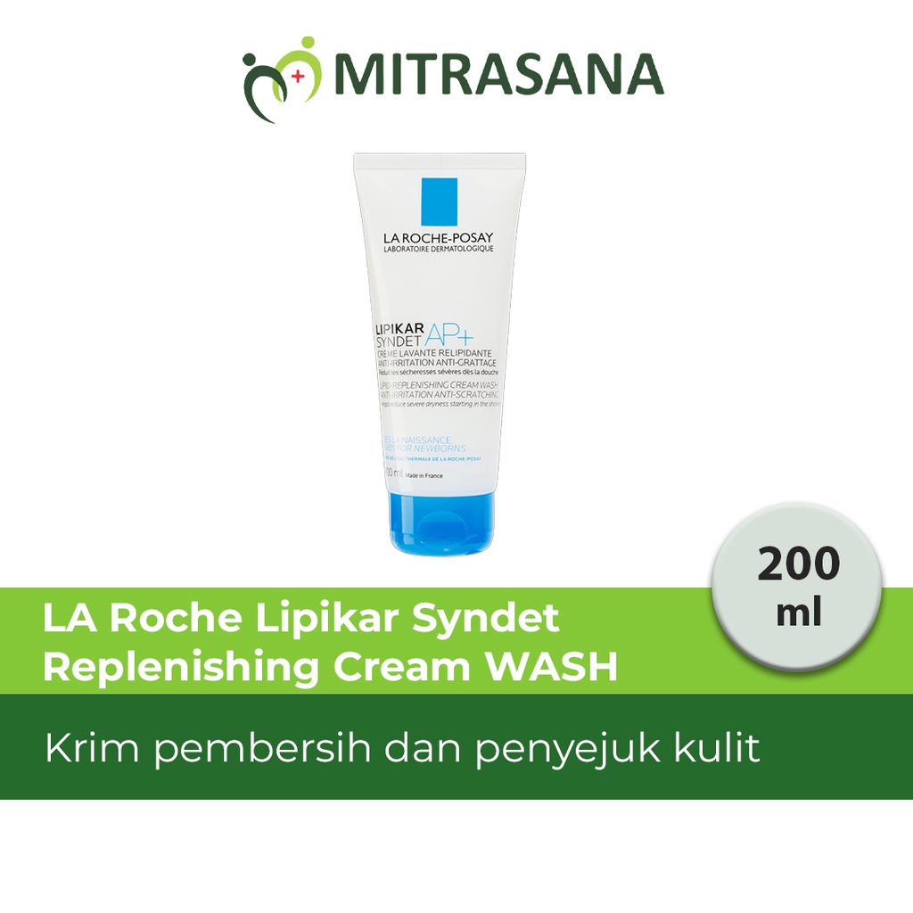 LA Roche Lipikar Syndet AP LIPID-Replenishing Cream WASH 200ml -  Untuk Kulit sensitive