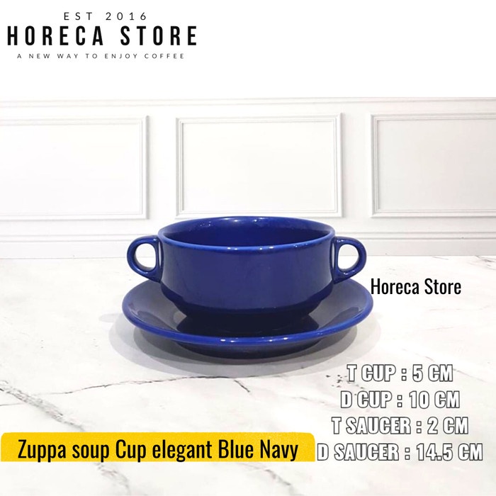 yang dicari] Mangkok Zuppa soup / Mangkok soup keramik Navy Blue