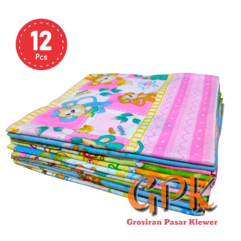 1 Lusin (12 Pcs) Bedong Bayi Gedong Bayi Ukur 90 x 90 cm