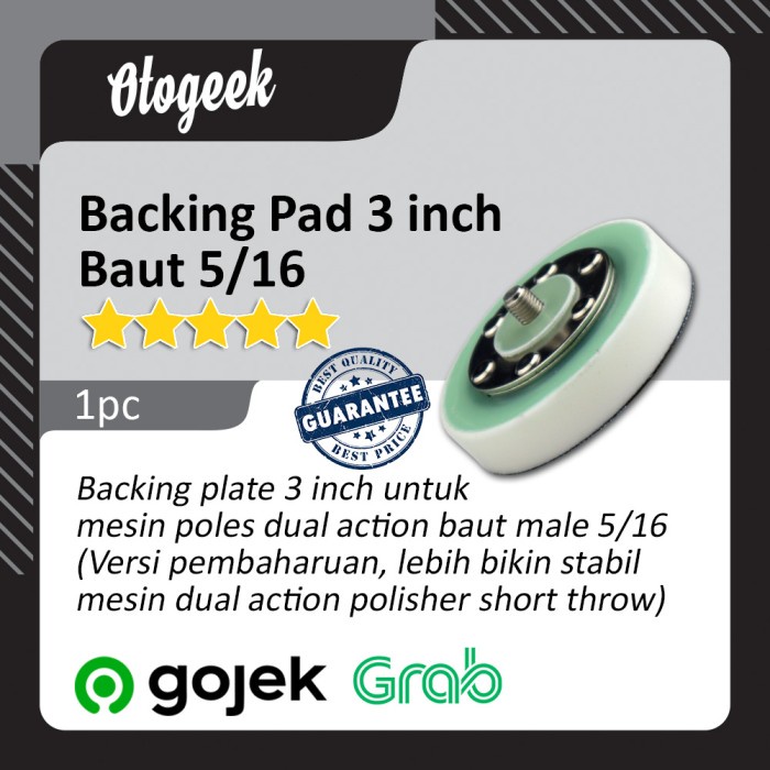 Perawatan Backing Pad Backing Plate Mesin Poles Dual Action Polisher 3 Inch