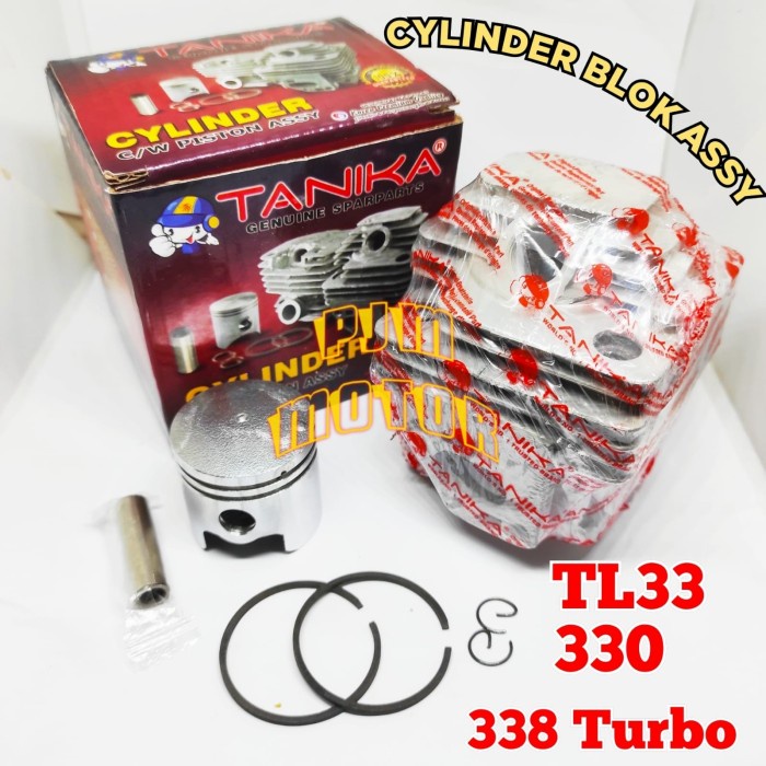 :<:<:<:<] TL33 TANIKA Cylinder block blok komplit Mesin Potong Rumput 338 330