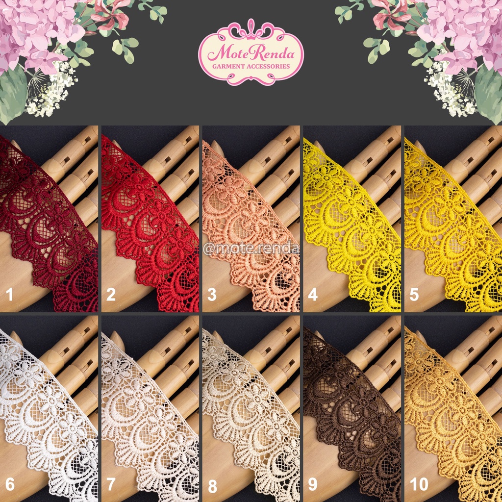 Renda giper/gyper, lebar 6cm (harga per 50cm) kode 5GVI60