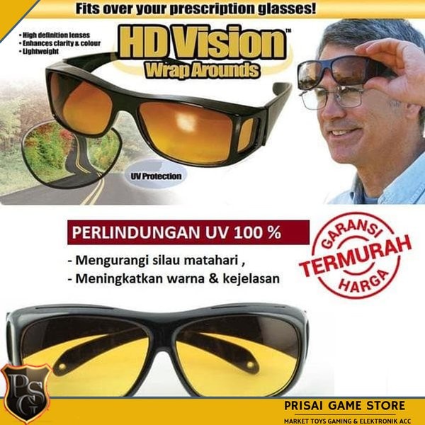 Kacamata HD Vision Wrap Arounds Anti Silau dan Radiasi