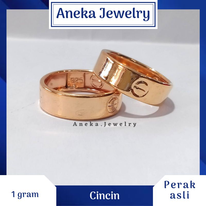 Cincin Bangkok Ukir, Sepuh Emas Kuning, Perak 925