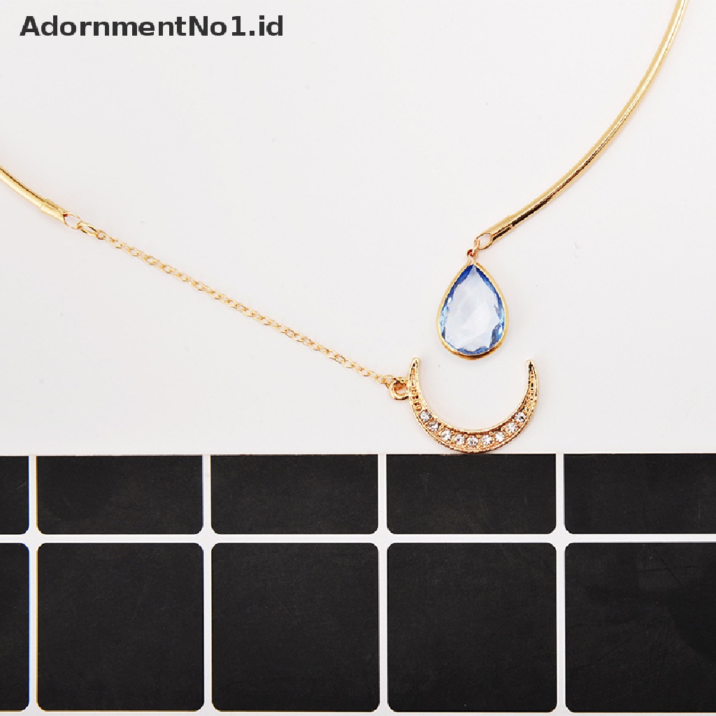 [AdornmentNo1] Kreatif Bulan Liontin Open Choker Elegan Kristal Manset Kerah Kalung [ID]