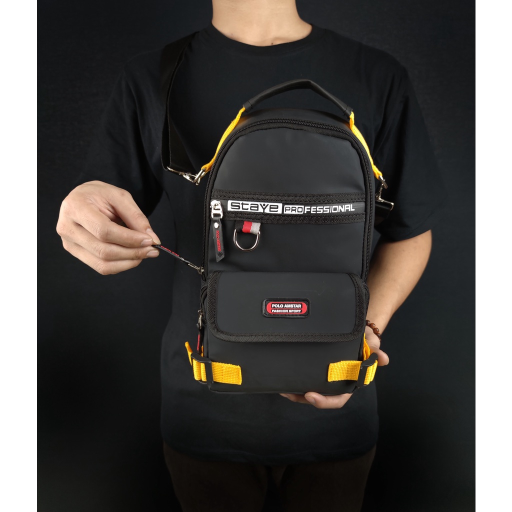 Tas Pundak 3 Fungsi Waterproof Bahan Ballon Tebal Original Polo Amstar Ransel Slingbag Tas Selempang Cross Bodybag