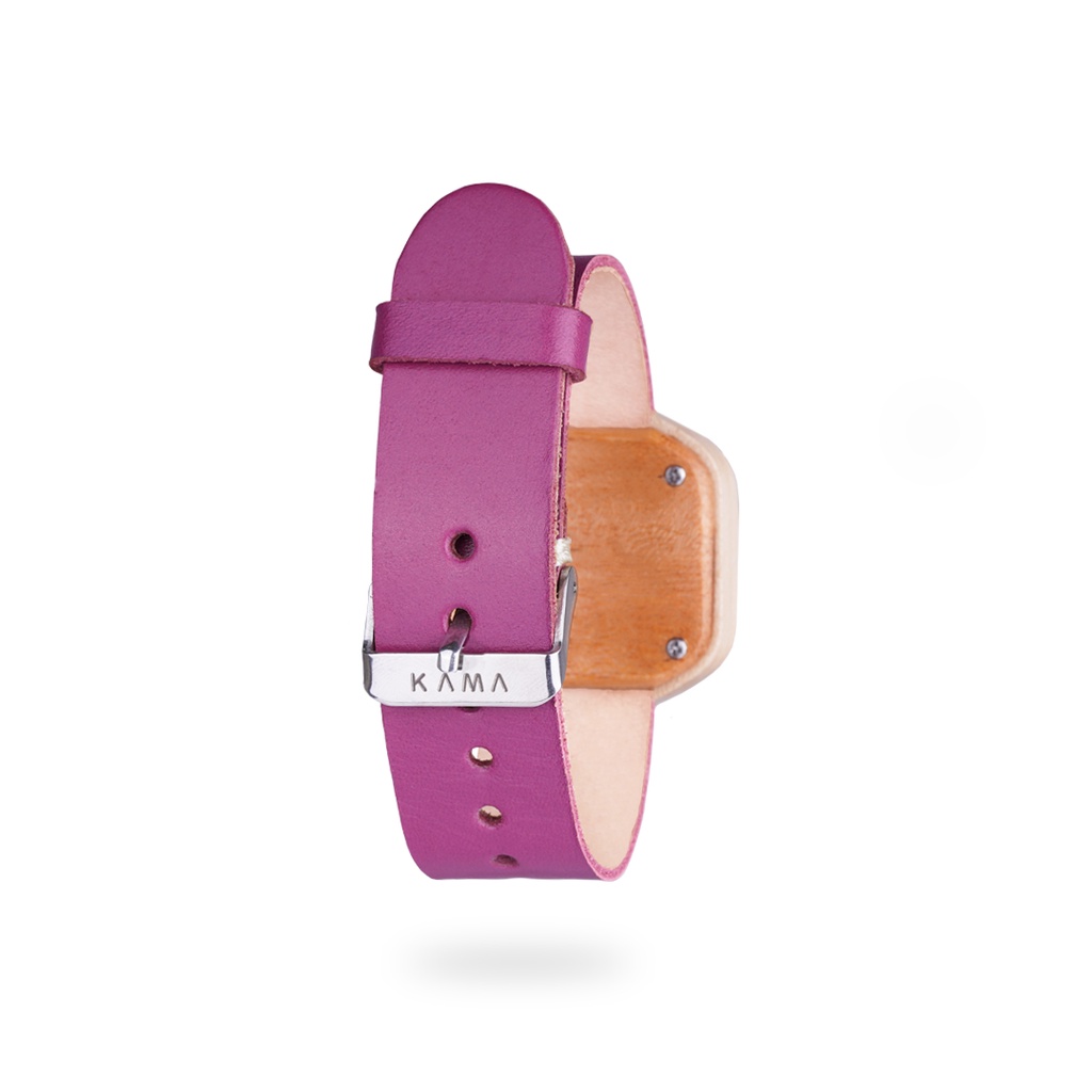 Kama Watch Ovale Jam Tangan Kayu Maple Dial Purple