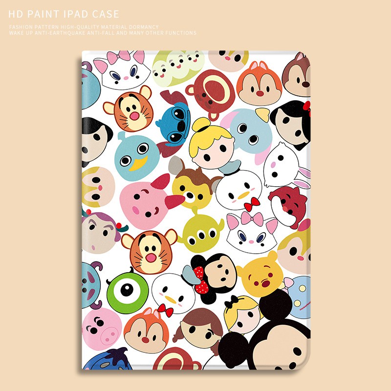 Case Flip Cover Casing Ipad 7 8 9 10 2 inch 10.2 A2197 A2200 A2198 A2270 A2270 A2428 A2429 A2602 A2603 A2604 A2605 2019 2020 2021 TPU Soft Gambar Dino Pooh Tsum tsum Squidgame Stitch Kartun Colourfull Lucu Cute Murah Warna Cewe Wanita Anak Lentur Slot Pen