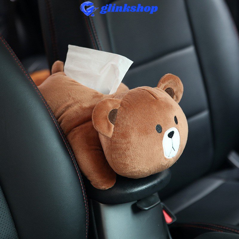 glinkshop1 Kotak Tissue Karakter Monyet Beruang Brown  Coklat kotak Tisue booming variasi aksesoris mobil