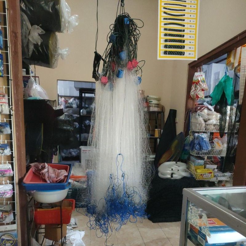 jaring ikan 3lapis siap pakai senar dalam 015 1 1/2 t 80cm p 40m