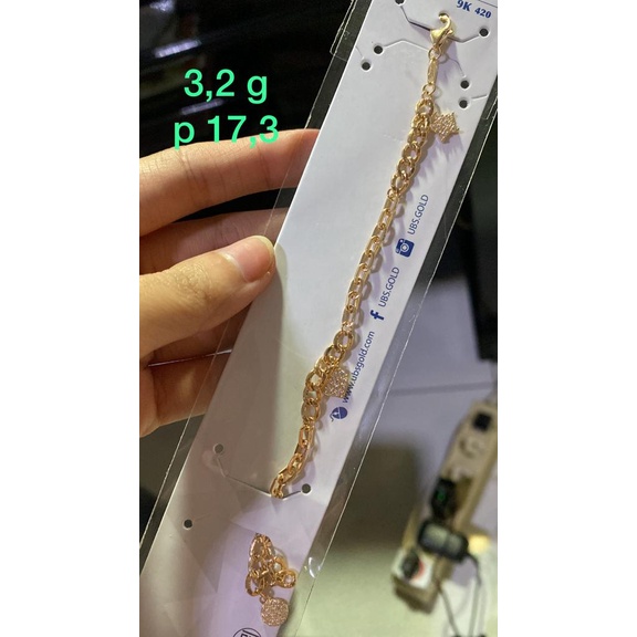 Gelang rantai model kasandra kadar 375