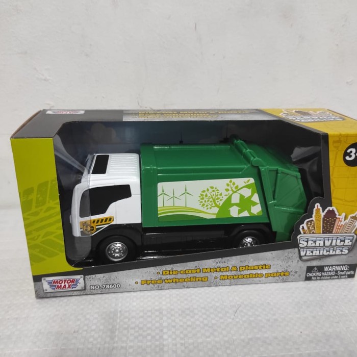 MAINAN REPLIKA MOTORMAX SERVICE VEHICLES GARBAGE TRUCK 78604 TERMURAH