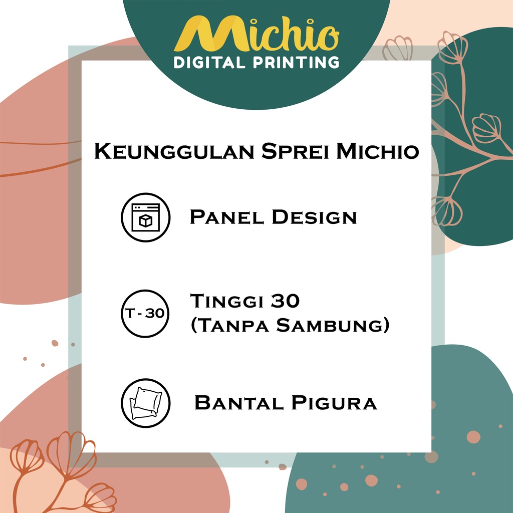 Michio Digital Printing Sprei Uk 160/180 T 30 - Motif Anak