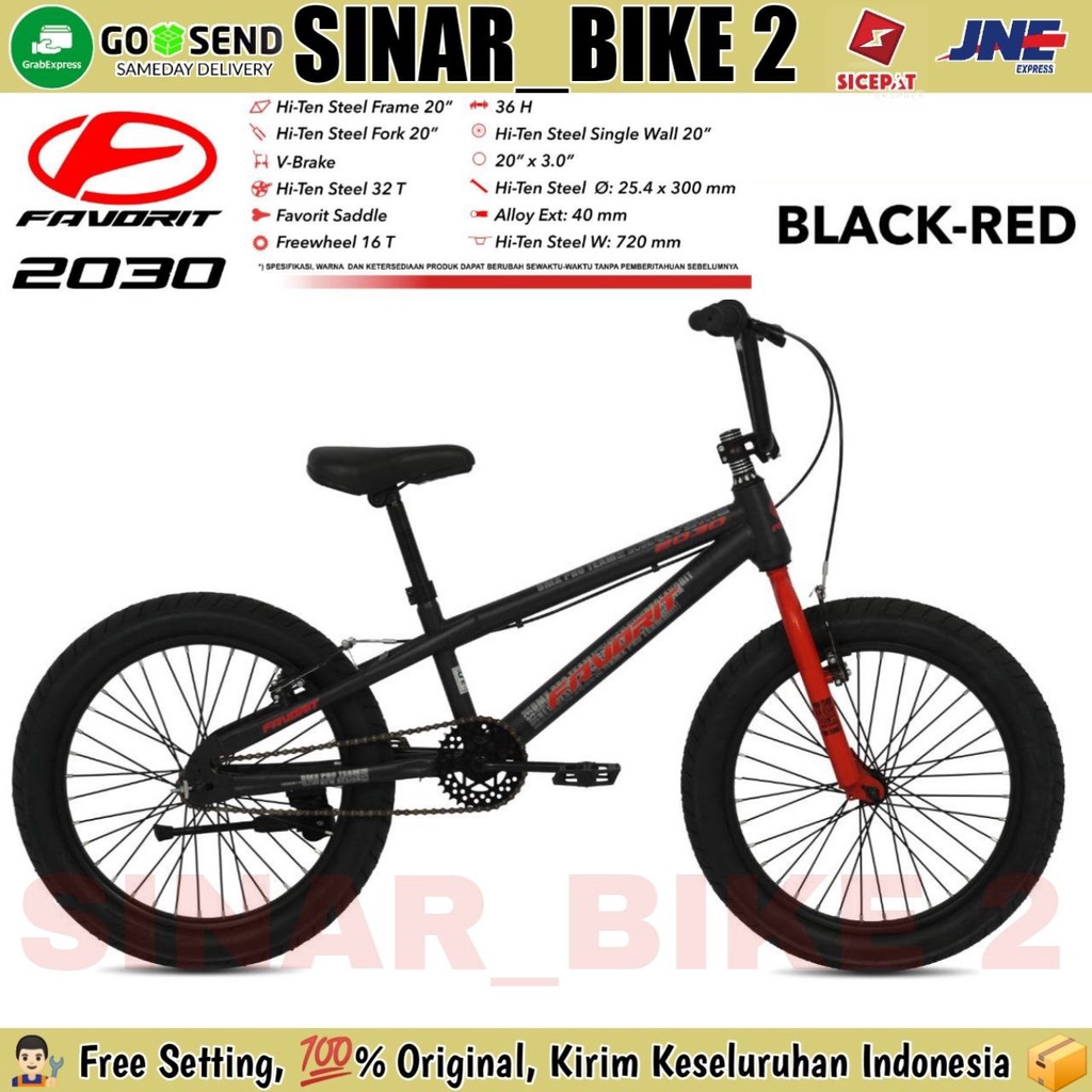 Sepeda BMX Laki Laki  FAVORIT 2030 Ukuran 20 Inch Ban Jumbo 3.0