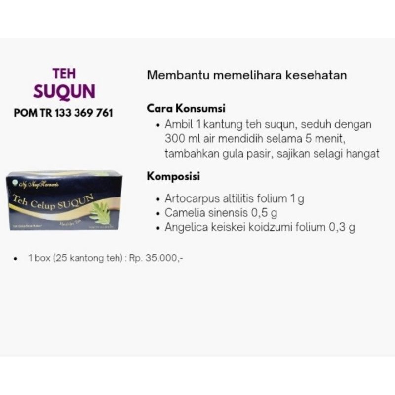 Teh Celup SUQUN Teh Herbal Daun Sukun