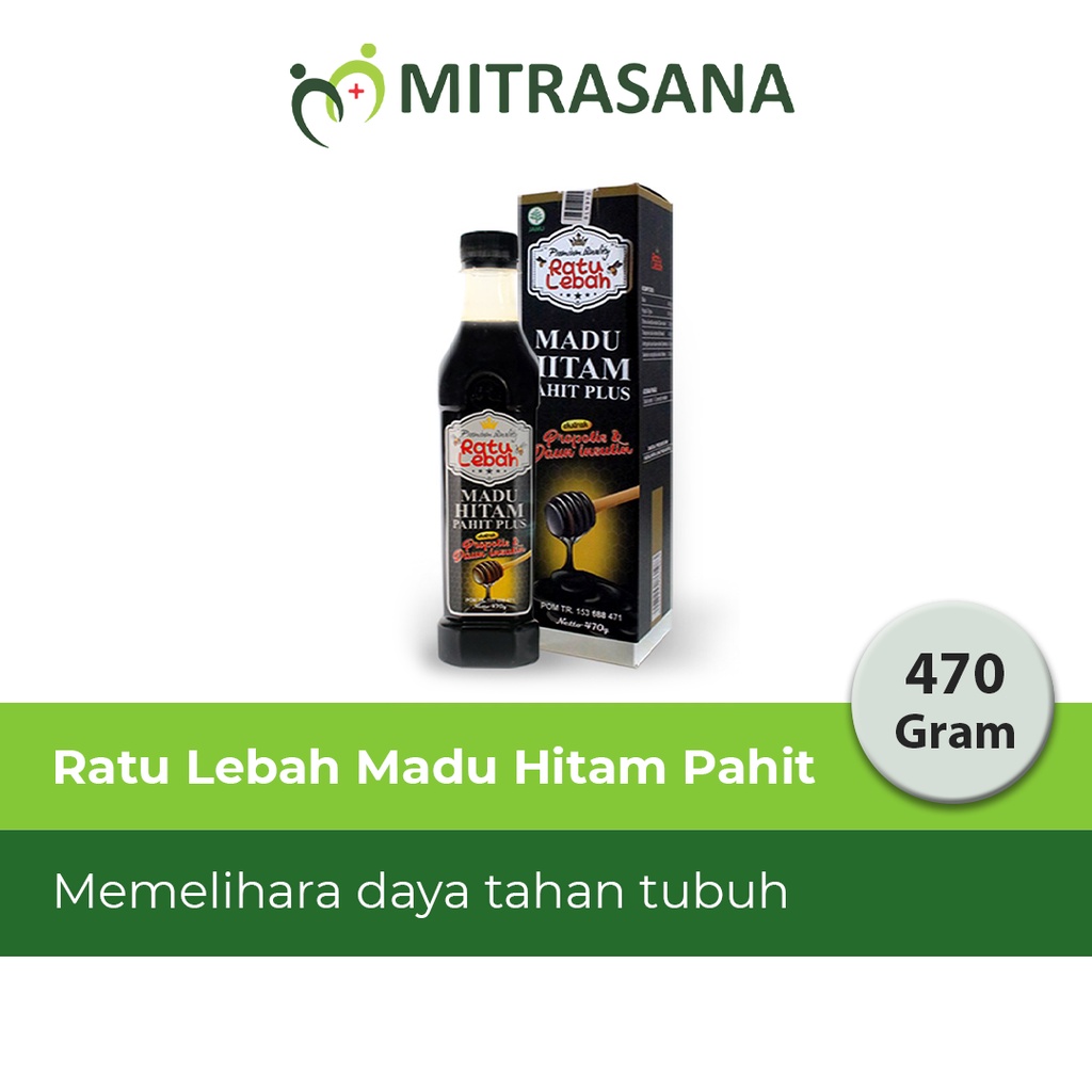 Madu Hitam Pahit plus Ratu Lebah Formula Baru | Madu Pahit plus Propolis 470 gr