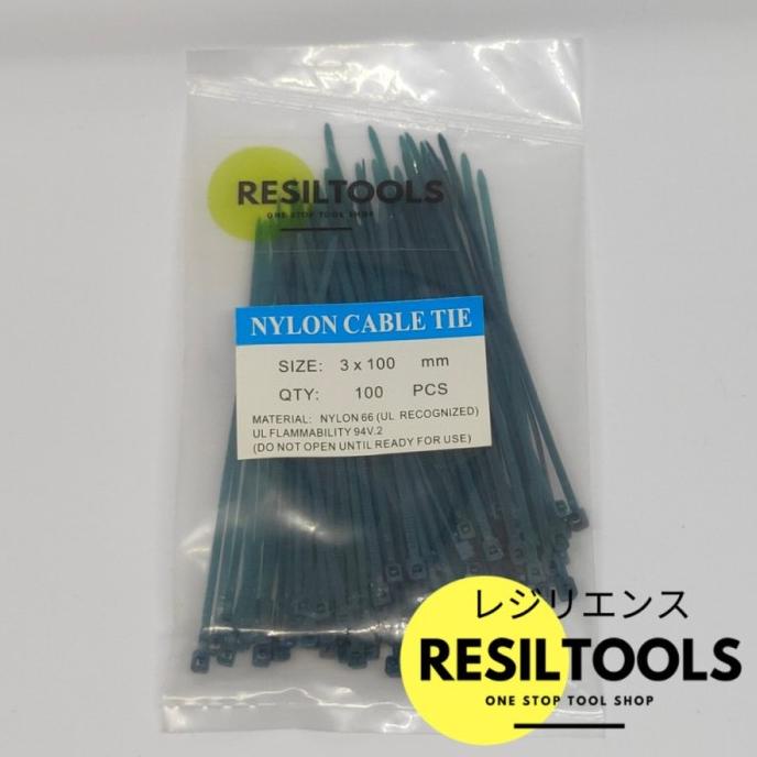 

PER 10 Cable Ties 3 x 100 mm Hijau Army Kabel Tis Blue Locking Nylon citrab44 Juara