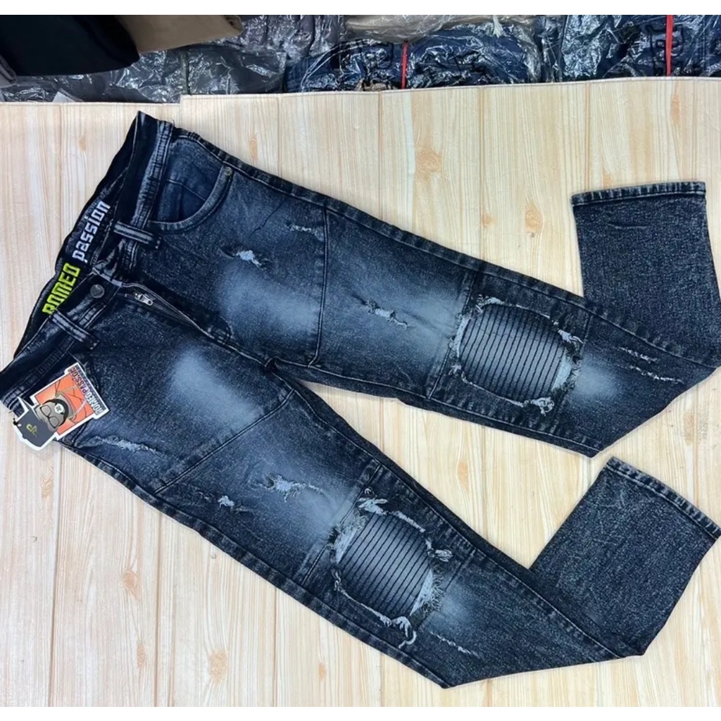 Celana Jeans Biker/Celana Jeans Slimfit/Jeans Biker/Celana Sobek Biker/Celana Jeans Fashion Pria Ter