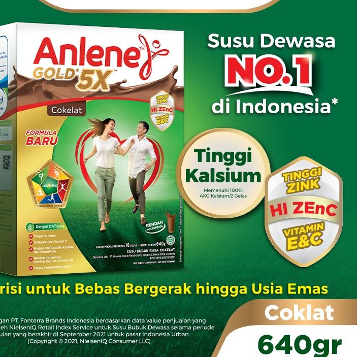 

✨COD✨ Anlene Gold 5X Susu Bubuk Cokelat 640g - Nutrisi Tulang, Sendi, dan Otot gas !!