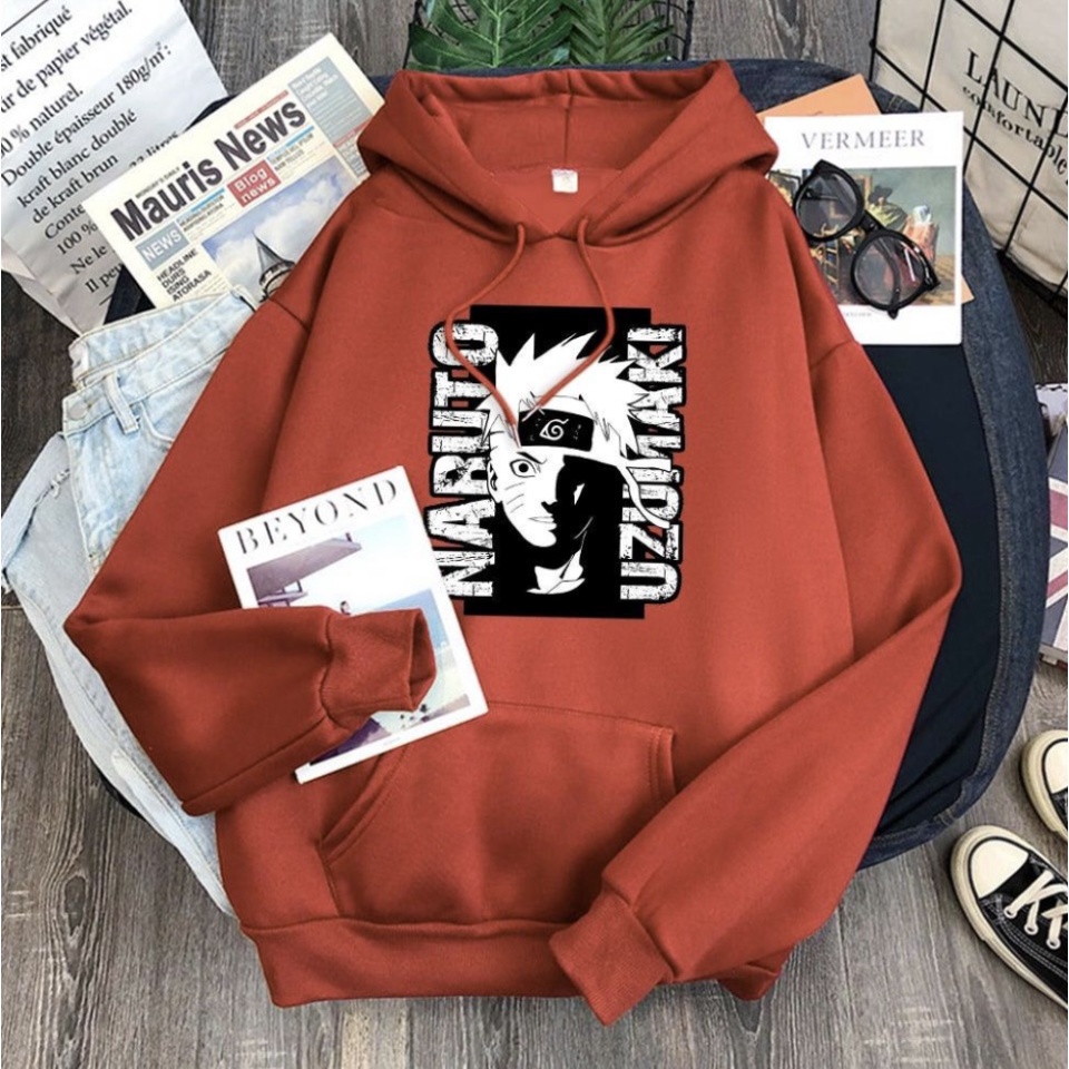 UZUMAKI NARUTO Sweater Hoodie Trendy II UZUMAKI NARUTO  anime Jumper Hoodie II Sweter Oblong Topi Sz M - XL ( Pria &amp; Wanita / Anak &amp; Dewasa )