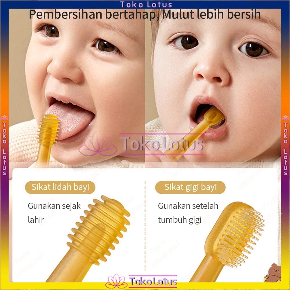 3 in 1 Dental Kit Baby Sikat Lidah Bayi New Born Pembersih Lidah / Sikat Gigi Bayi / Pembersih Mulut Bayi Silikon Food Grade Aman Untuk Bayi