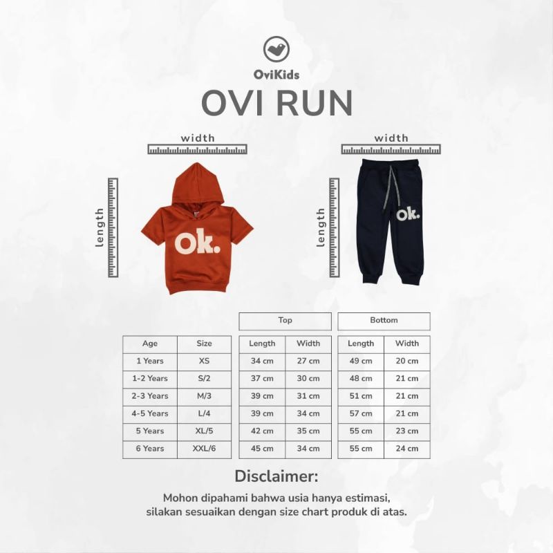 OVIKIDS OVI RUN- Setelan anak hoodie setelan anak perempuan laki laki (1-6 tahun )