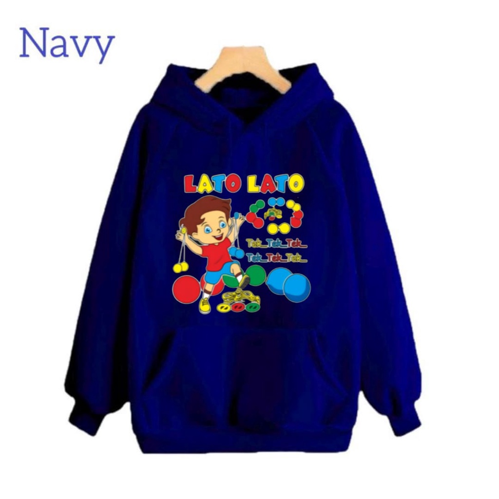 Hzl_outfit Sweater Hoodie Anak Lato Lato Tek Tek Tek Viral (COD)