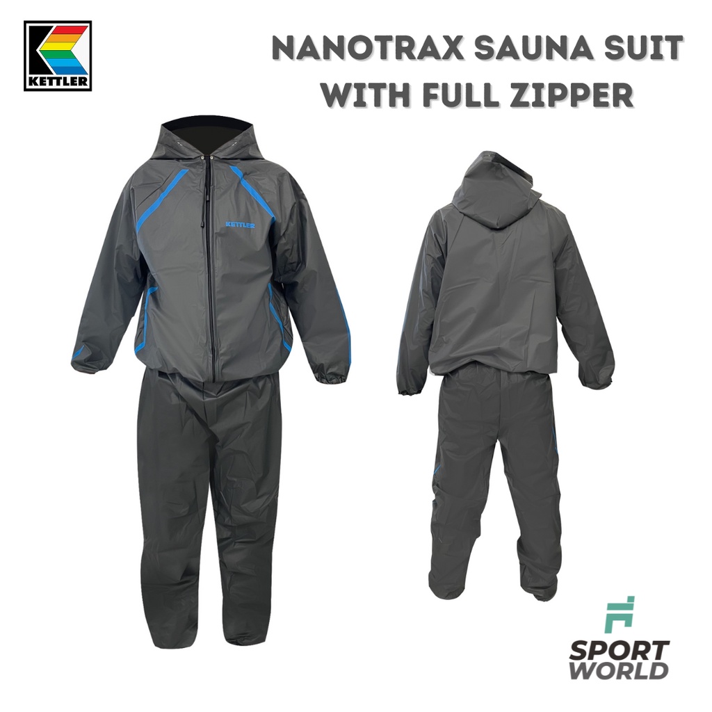 Kettler Nanotrax Sauna Suit Elite full Zipper/resleting/baju sauna/baju celana olahraga