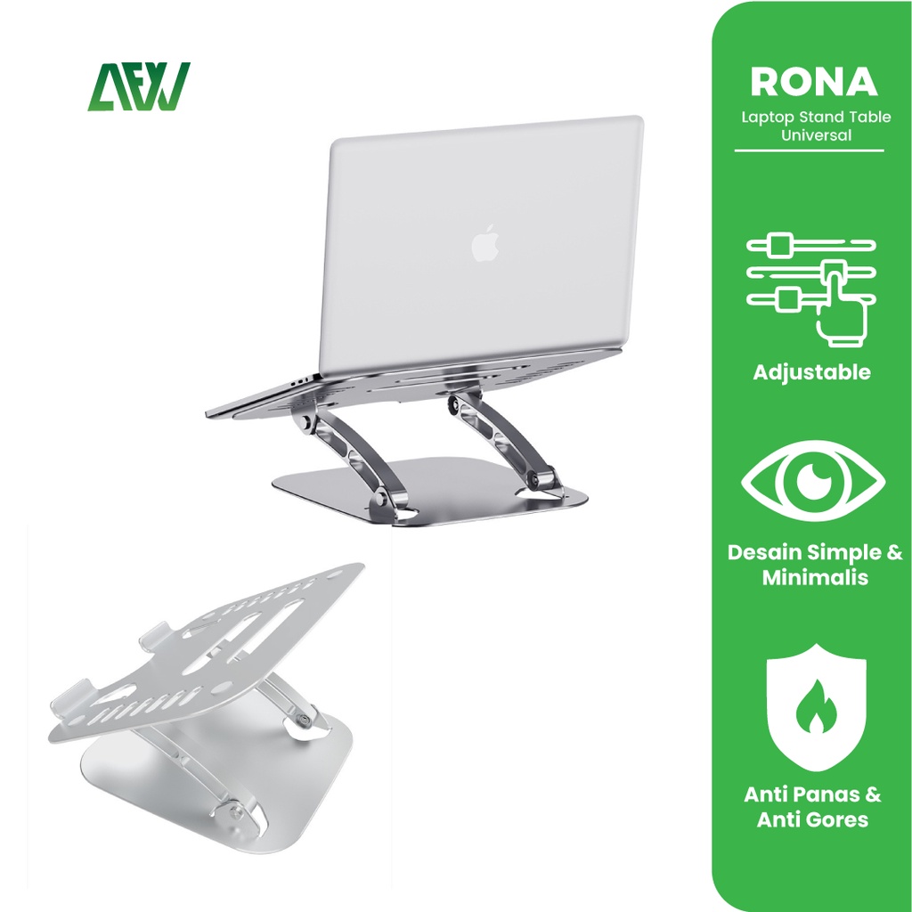 RONA Laptop Stand Tablet Universal Rotated Adjustable Alumunium