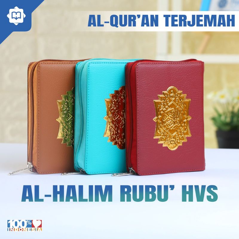 Qudsi - Al Quran Saku Pocket Terjemah Al halim rubu' HVS - Al Quran Terjemah Ukuran Saku Resleting -
