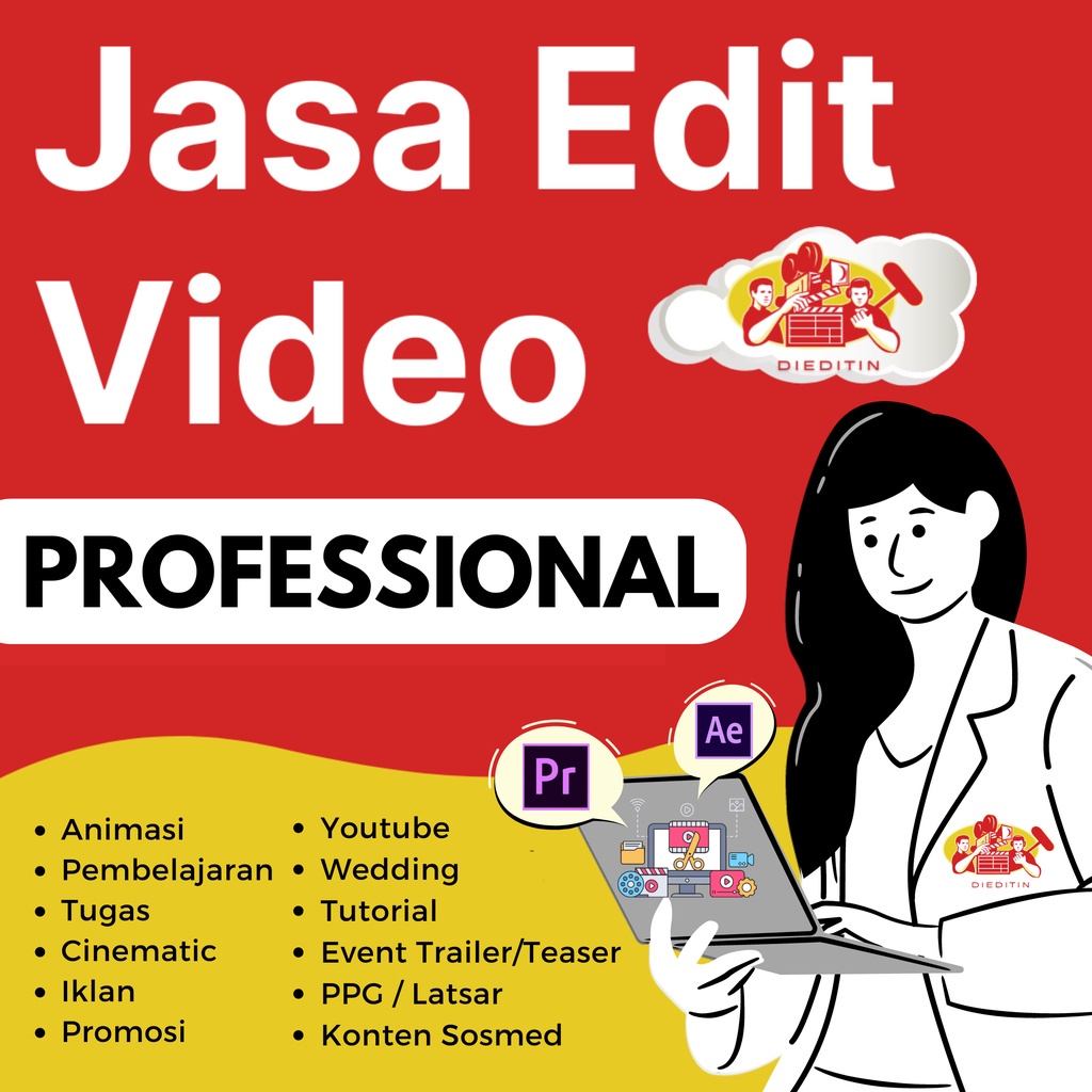 Jasa Edit Video | Tugas | Vlog | Animasi | Design