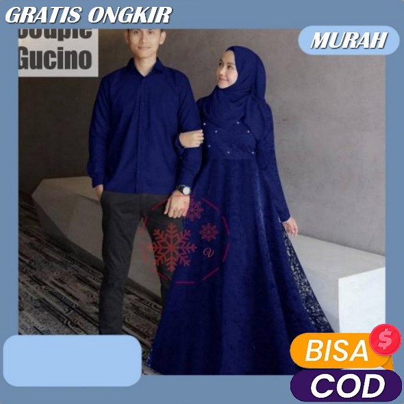 Gamis Bordir Crinkle Air Flow Jumbo Wanita Muslimah Gamis Couple Lebaran Baju Muslim Kapel Pasangan 