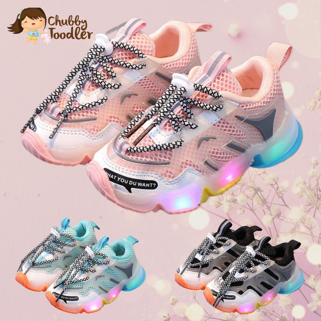 Chubby Glory SH20113N Sepatu Anak Sepatu Lampu anak Led Sneakers anak Sepatu Terlaris sepatu anak perempuan usia 8 bulan sampai 5 tahun size 21-30