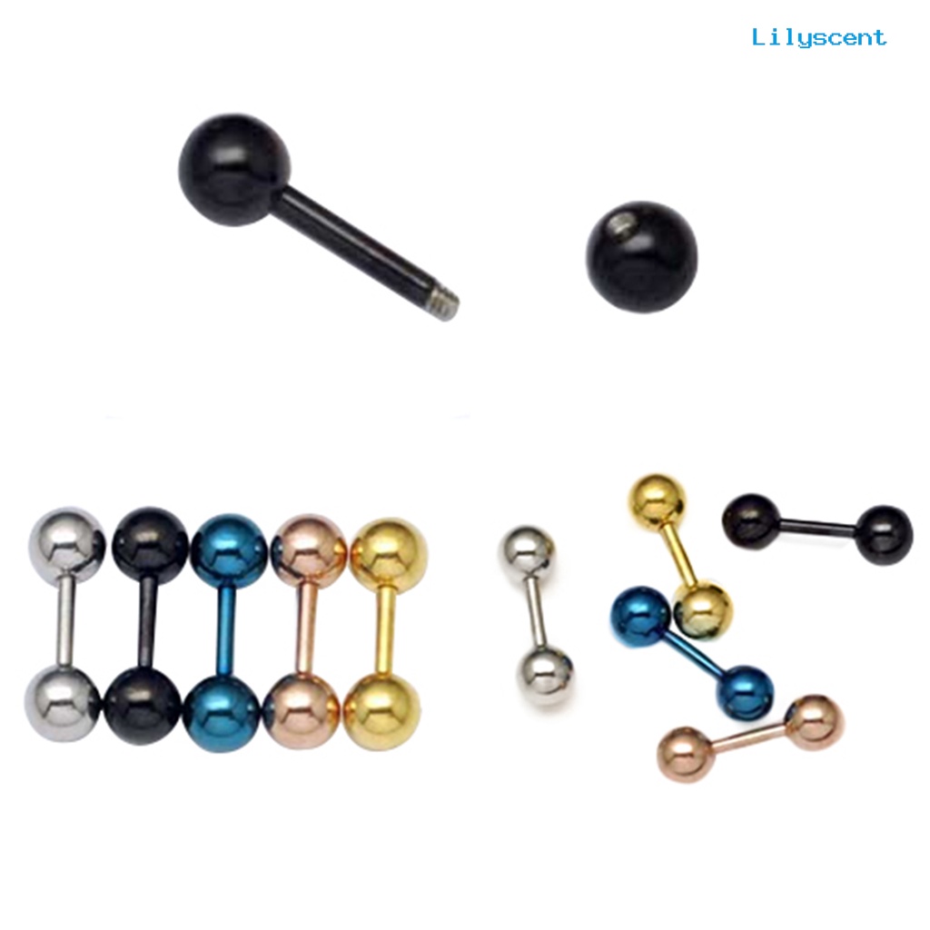 [LS] Ear Studs Anting Barbel Bola Punk Pria Tahan Aus Simple Untuk Pacaran