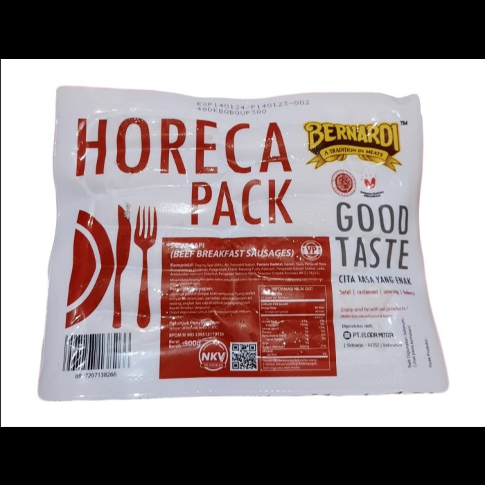 

Bernardi Sosis Sapi VP 500 gr Beef Sausage Bernardi VP