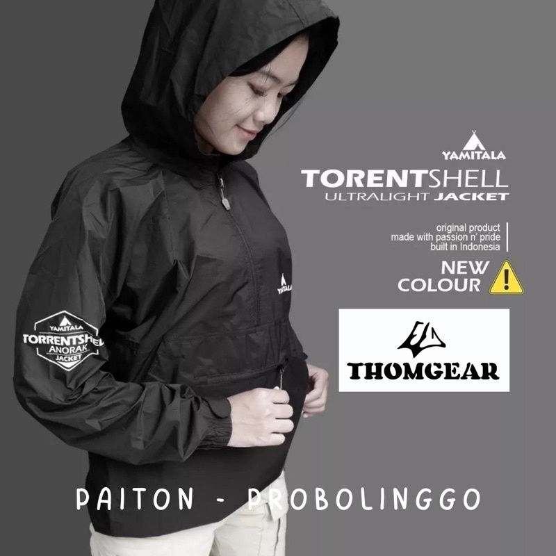 Jaket Yamitala Torent Torentshell Anarok Ultralight Lari Parasut Pria Wanita Hitam M L XL Thomgear Probolinggo