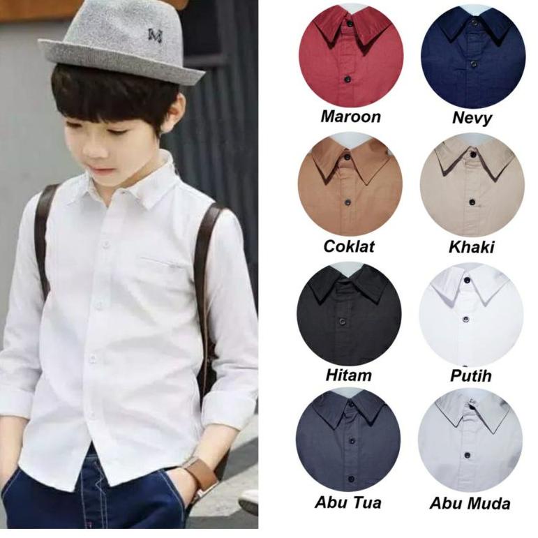[GGPLP6235] Baju Anak Laki Laki Usia 1-12 Tahun Kemeja Anak Lengan Panjang Casual Distro Import Keme