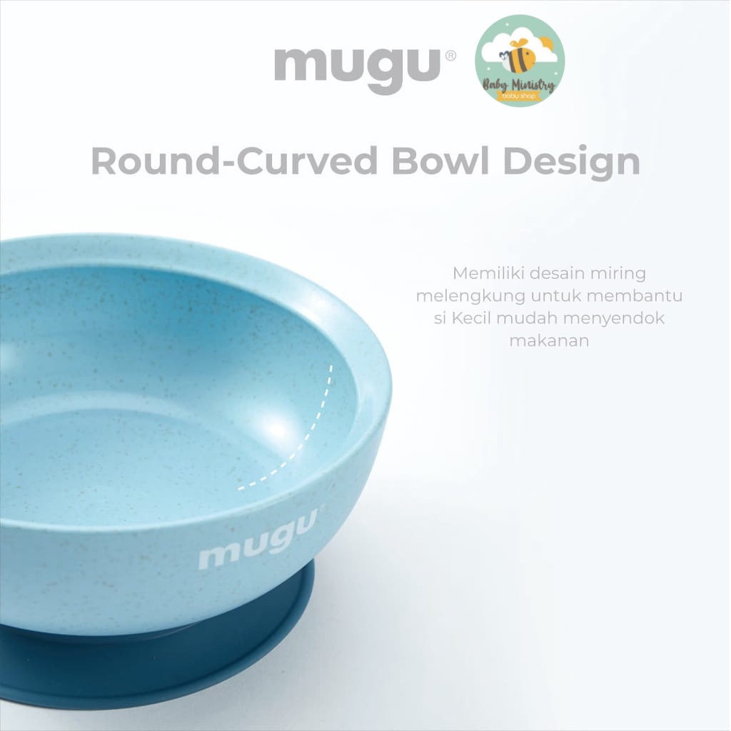 Mugu Wheat Straw Antispill Suction Bowl (340 ml &amp; 450 ml)  / Mangkok Makan Anak Bayi / mangkok suction / mugu / best seller mangkok suction / gift