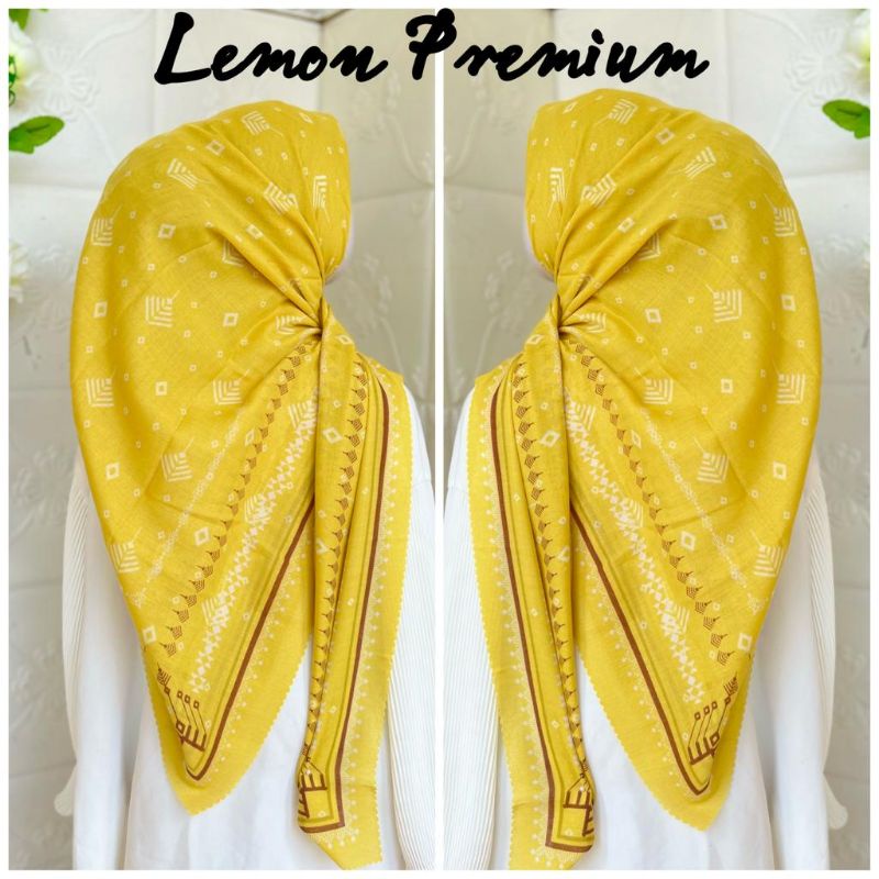 WDAqifa Segi Empat Deenay KW Voal Motif Premium Ready Lime Lemon