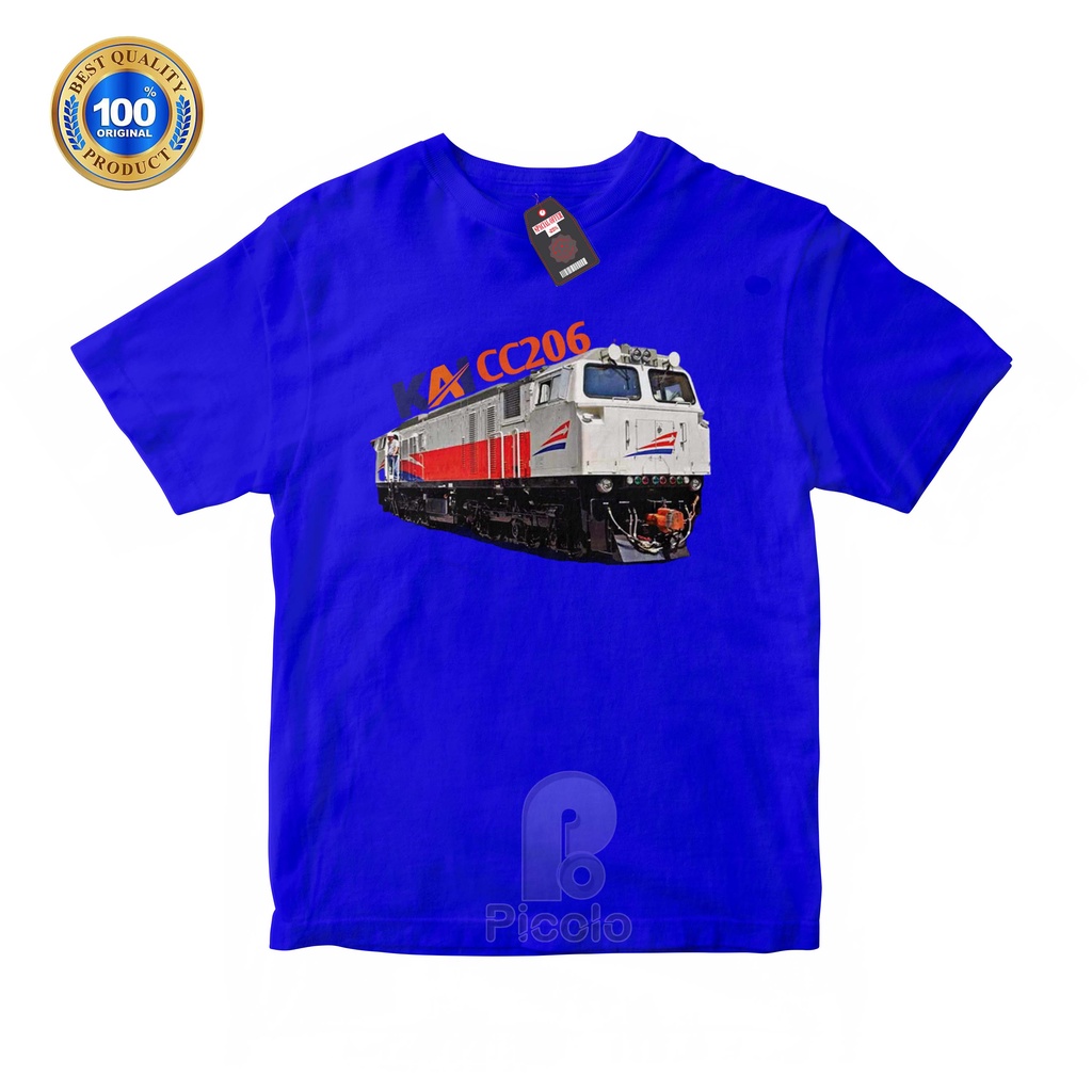 (FREE NAMA) BAJU KAOS ATASAN ANAK MOTIF KERETA API INDONESIA/KAI CC206 Bahan COTTUN