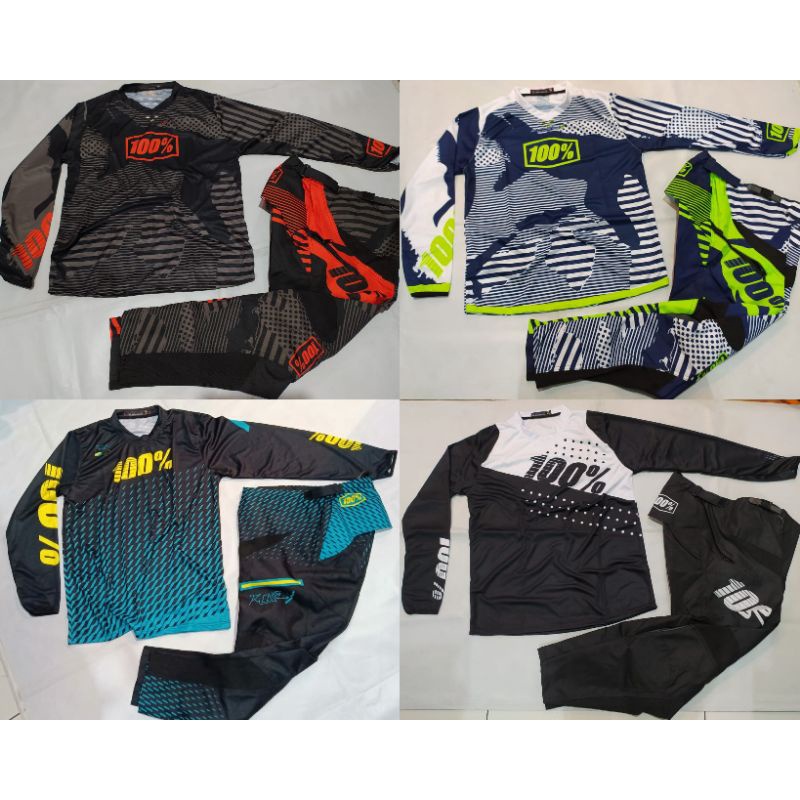 JERSEY SET TRAIL CROSS 100% HITAM PUTIH KUNING
