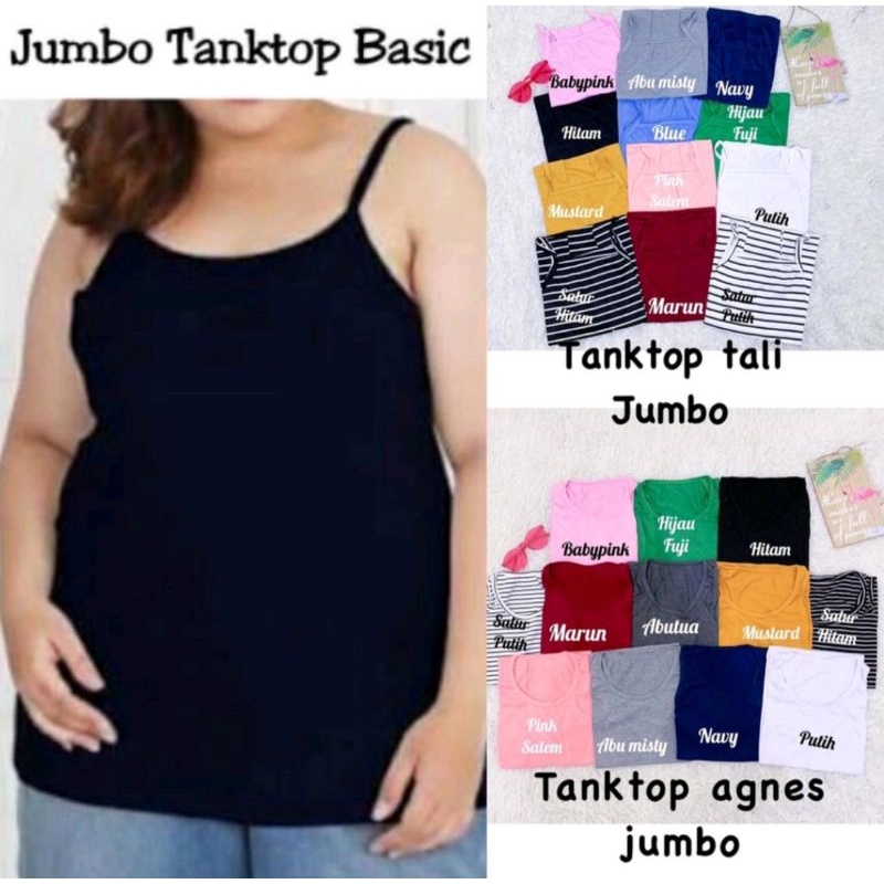 TANKTOP WANITA TALI JUMBO | TANKTOP TALI JUMBO | TANKTOP POLOS WANITA JUMBO