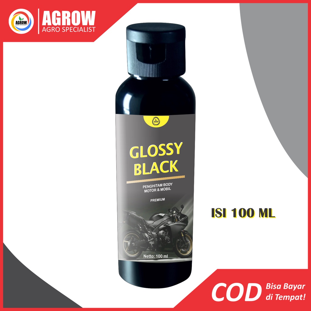 Glossy Black Polish ORI 100 ML Penghitam Dashboard Body Kasar Motor &amp; Mobil by Agrow (Trim Restorer)