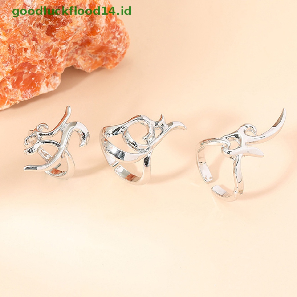 [GOOGFOUR] 3pcs/set Pembukaan Cincin Kuku Pelindung Set Punk Tidak Teratur Dekorasi Pesta [TOP]