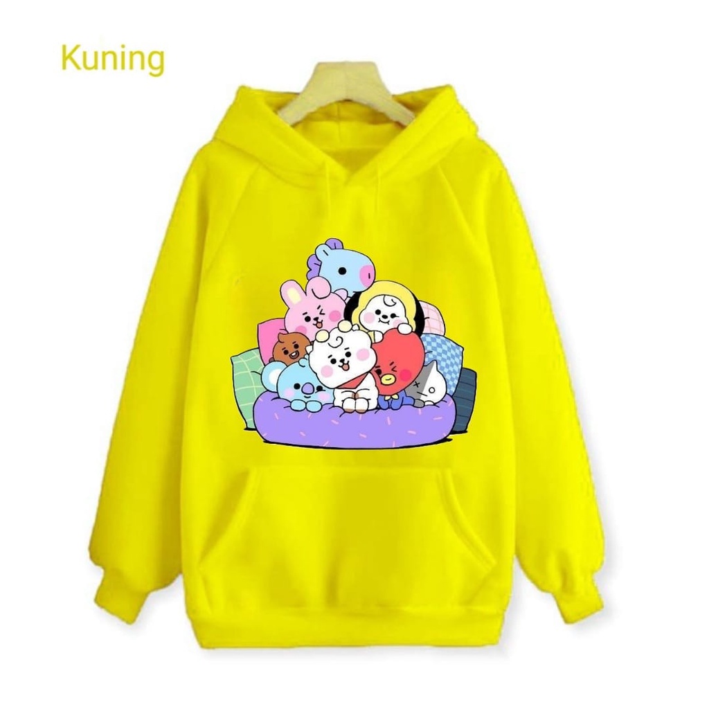 Hzl_outfit Sweater Hoodie Kantong Anak-Anak Team BTS21 9Warna S.M.L.XL